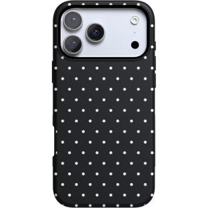 Casely iPhone 17 Pro Case | Navy Cherry Blossom | Floral Forest | Bold Protective Design | MagSafe Compatible Design(On the Dot | Black Polka Dot)