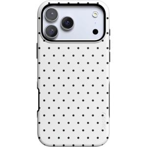 Casely iPhone 17 Pro Case | Navy Cherry Blossom | Floral Forest | Bold Protective Design | MagSafe Compatible Design(On the Dot | White Polka Dot)