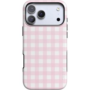 Casely iPhone 17 Pro Case | Navy Cherry Blossom | Floral Forest | Bold Protective Design | MagSafe Compatible Design(Pink and White Gingham | Sunday Best)