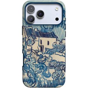 Casely iPhone 17 Pro Case | Navy Cherry Blossom | Floral Forest | Bold Protective Design | MagSafe Compatible Design(Van Gogh | Landscape With Houses)