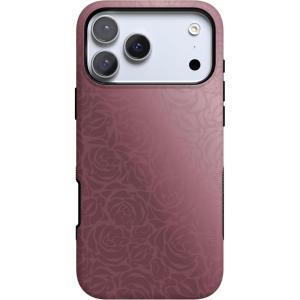 Casely iPhone 17 Pro Case | Twilight Flora | Moody Monochrome | Bold Protective Design | Compatible with MagSafe(Bordeaux Rose | Moody Monochrome)