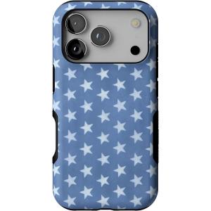 Casely iPhone 17 Pro Case | Twilight Flora | Moody Monochrome | Bold Protective Design | Compatible with MagSafe(Coastal Blues | Denim Stars)