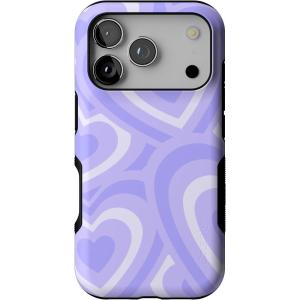 Casely iPhone 17 Pro Case | Twilight Flora | Moody Monochrome | Bold Protective Design | Compatible with MagSafe(Love Song | Lavender Heart)