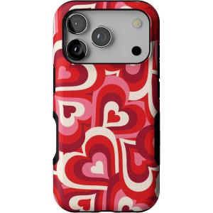Casely iPhone 17 Pro Case | Twilight Flora | Moody Monochrome | Bold Protective Design | Compatible with MagSafe(Love Song Remix | Ombre Hearts)