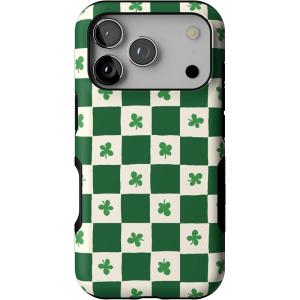 Casely iPhone 17 Pro Case | Twilight Flora | Moody Monochrome | Bold Protective Design | Compatible with MagSafe(Lucky You | Shamrock)