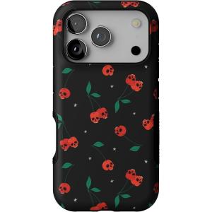 Casely iPhone 17 Pro Case | Twilight Flora | Moody Monochrome | Bold Protective Design | Compatible with MagSafe(Sweet Revenge | Cherry Skulls)