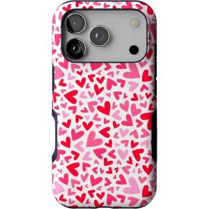 Casely iPhone 17 Pro Case | Twilight Flora | Moody Monochrome | Bold Protective Design | Compatible with MagSafe(XOXO | Candy Hearts)