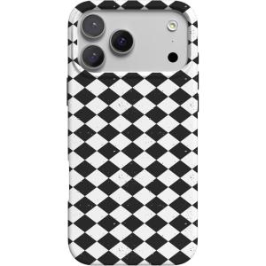 Casely iPhone 17 Pro Case | Western Bloom | Jenna Palek x Casely | Compatible with MagSafe | Classic Ultra Thin Design(Harlequin Salem Diamond | Black and White)