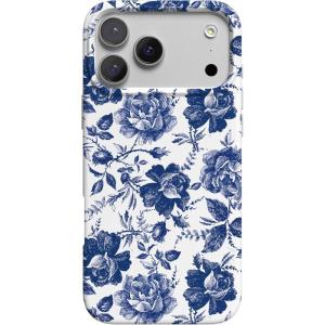 Casely iPhone 17 Pro Case | Western Bloom | Jenna Palek x Casely | Compatible with MagSafe | Classic Ultra Thin Design(Rose to Fame | Blue & White Rose Floral)