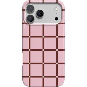 Casely iPhone 17 Pro Case | Western Bloom | Jenna Palek x Casely | Compatible with MagSafe | Classic Ultra Thin Design(Uptown Gridlock | Pink Checkerboard)