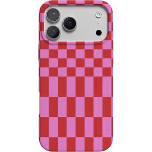 Casely iPhone 17 Pro Case | Western Bloom | Jenna Palek x Casely | Compatible with MagSafe | Classic Ultra Thin Design(Vibe Check | Pink Checkerboard)
