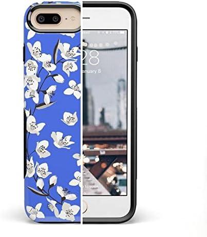 imageCasely iPhone 678 Plus Case Light Blue Skies Marble Clouds Bold Protective DesignBlue Cherry Blossom Floral