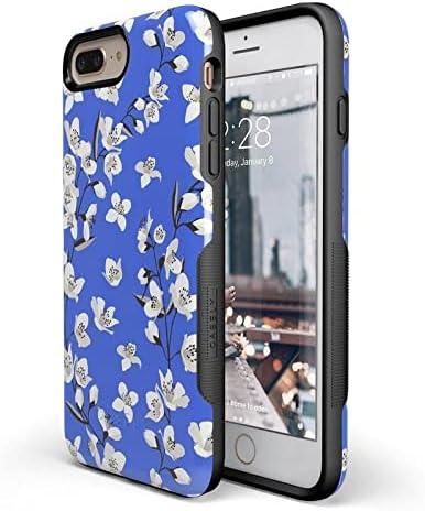imageCasely iPhone 678 Plus Case Light Blue Skies Marble Clouds Bold Protective DesignBlue Cherry Blossom Floral