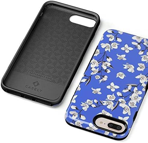 imageCasely iPhone 678 Plus Case Light Blue Skies Marble Clouds Bold Protective DesignBlue Cherry Blossom Floral