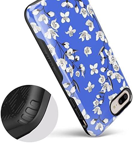 imageCasely iPhone 678 Plus Case Light Blue Skies Marble Clouds Bold Protective DesignBlue Cherry Blossom Floral