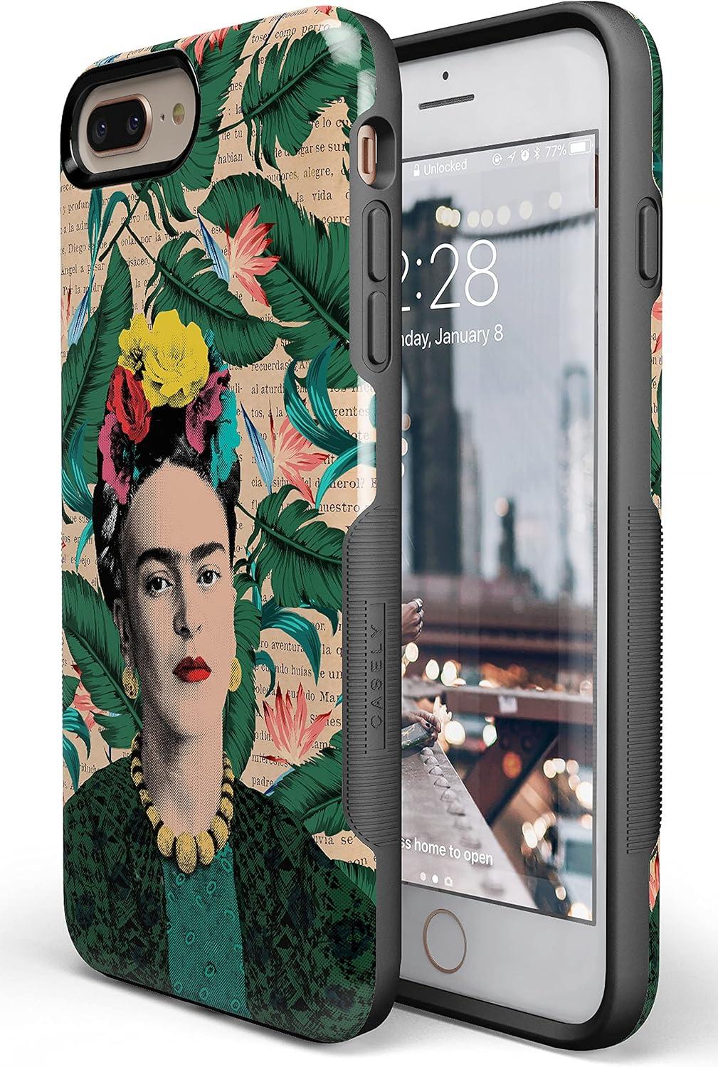 imageCasely iPhone 678 Plus Case Light Blue Skies Marble Clouds Bold Protective DesignFrida Kahlo Find Your Muse Portrait Floral