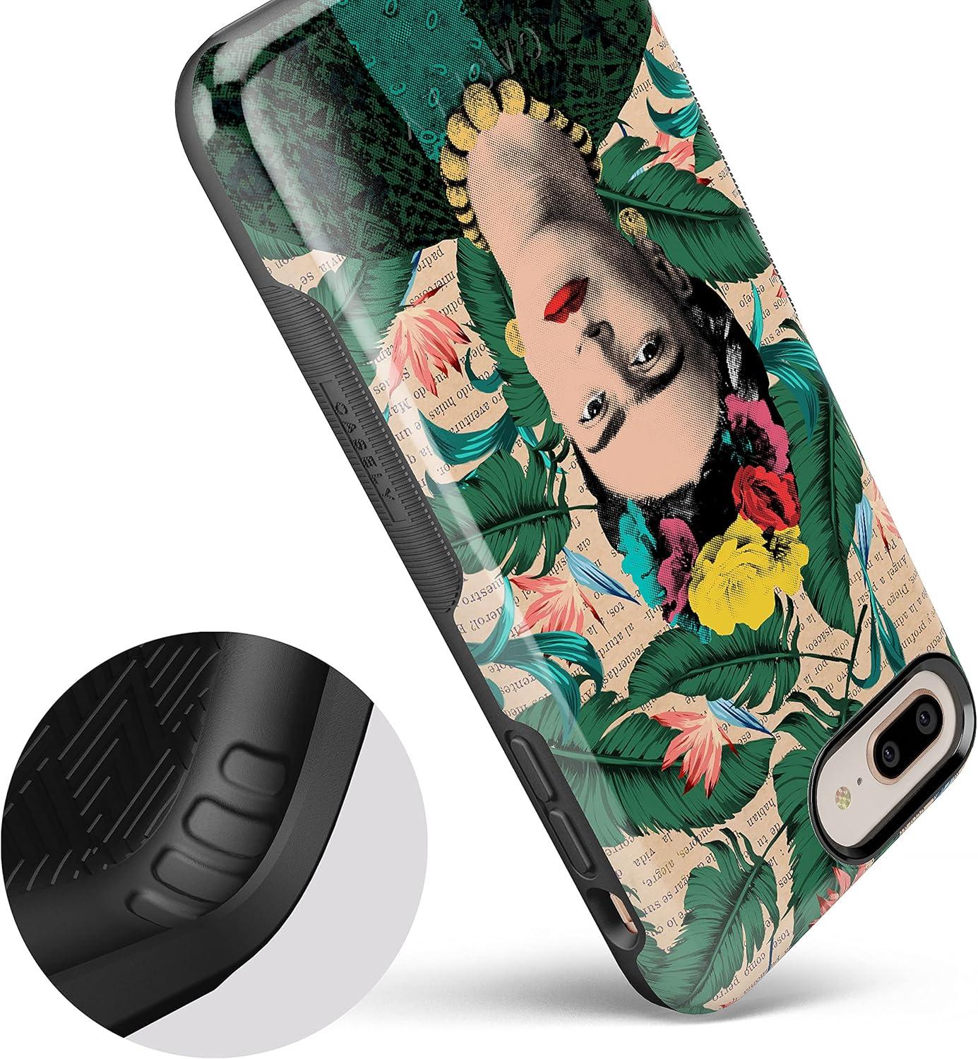 imageCasely iPhone 678 Plus Case Light Blue Skies Marble Clouds Bold Protective DesignFrida Kahlo Find Your Muse Portrait Floral