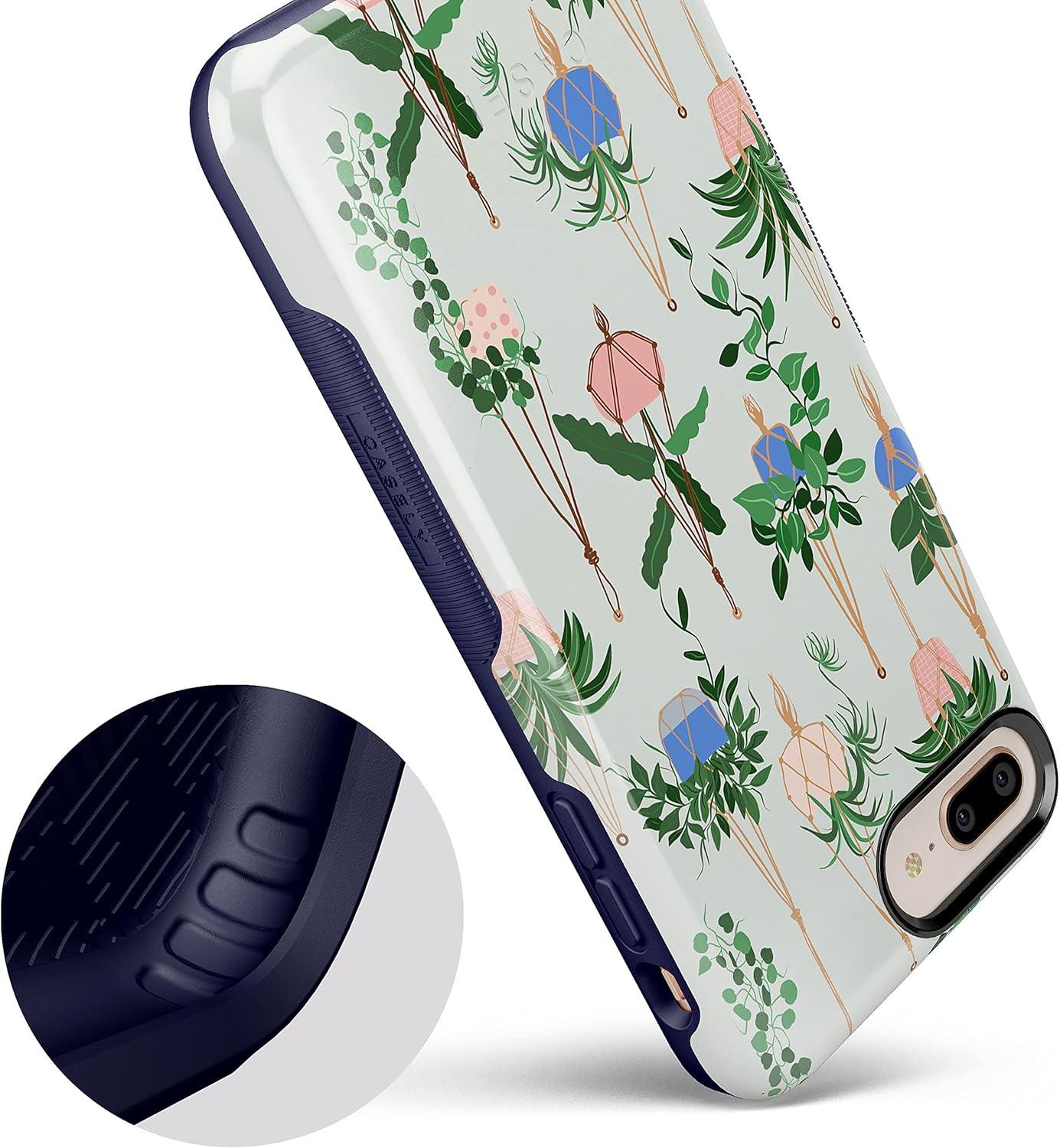 imageCasely iPhone 678 Plus Case Light Blue Skies Marble Clouds Bold Protective DesignHanging Around Potted Plants Floral