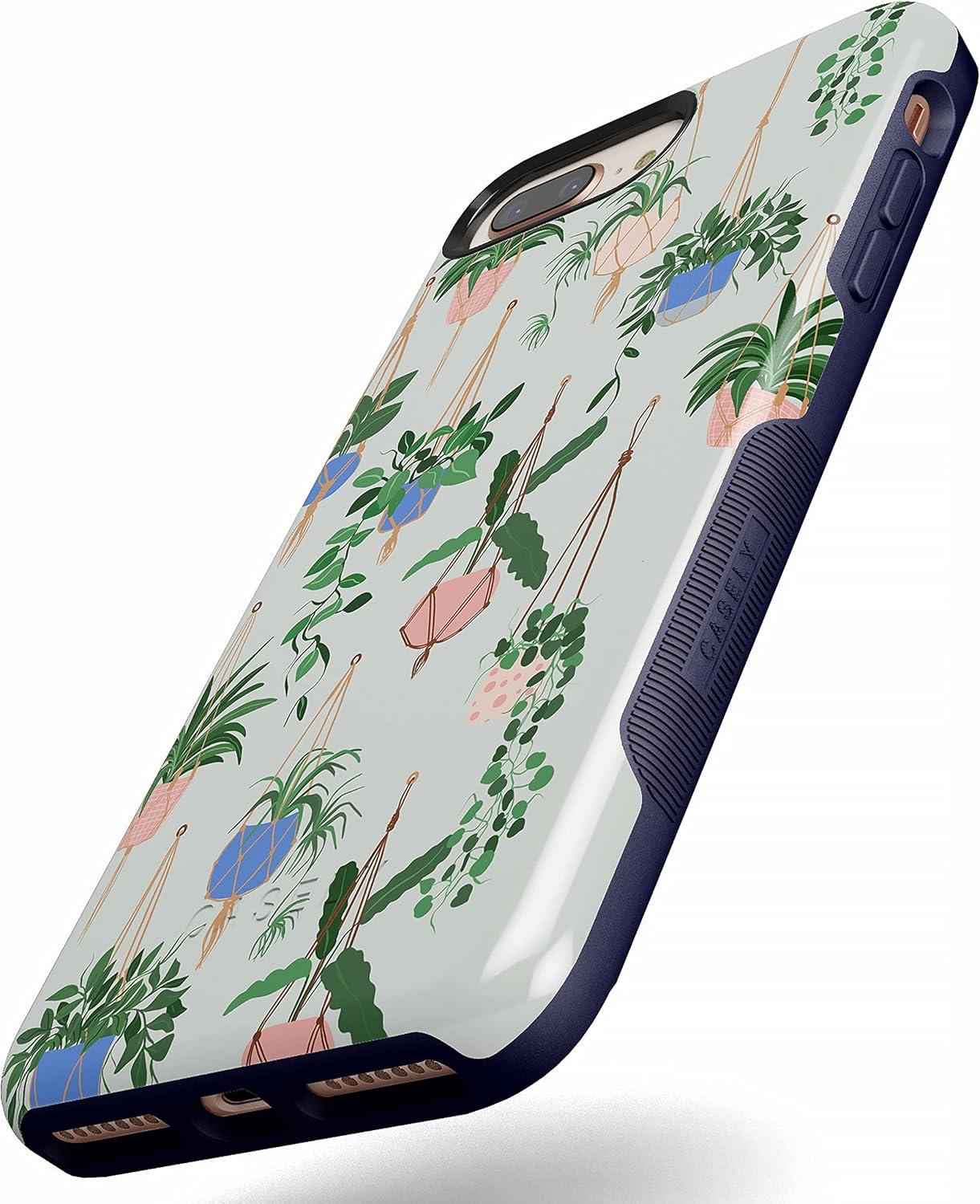 imageCasely iPhone 678 Plus Case Light Blue Skies Marble Clouds Bold Protective DesignHanging Around Potted Plants Floral