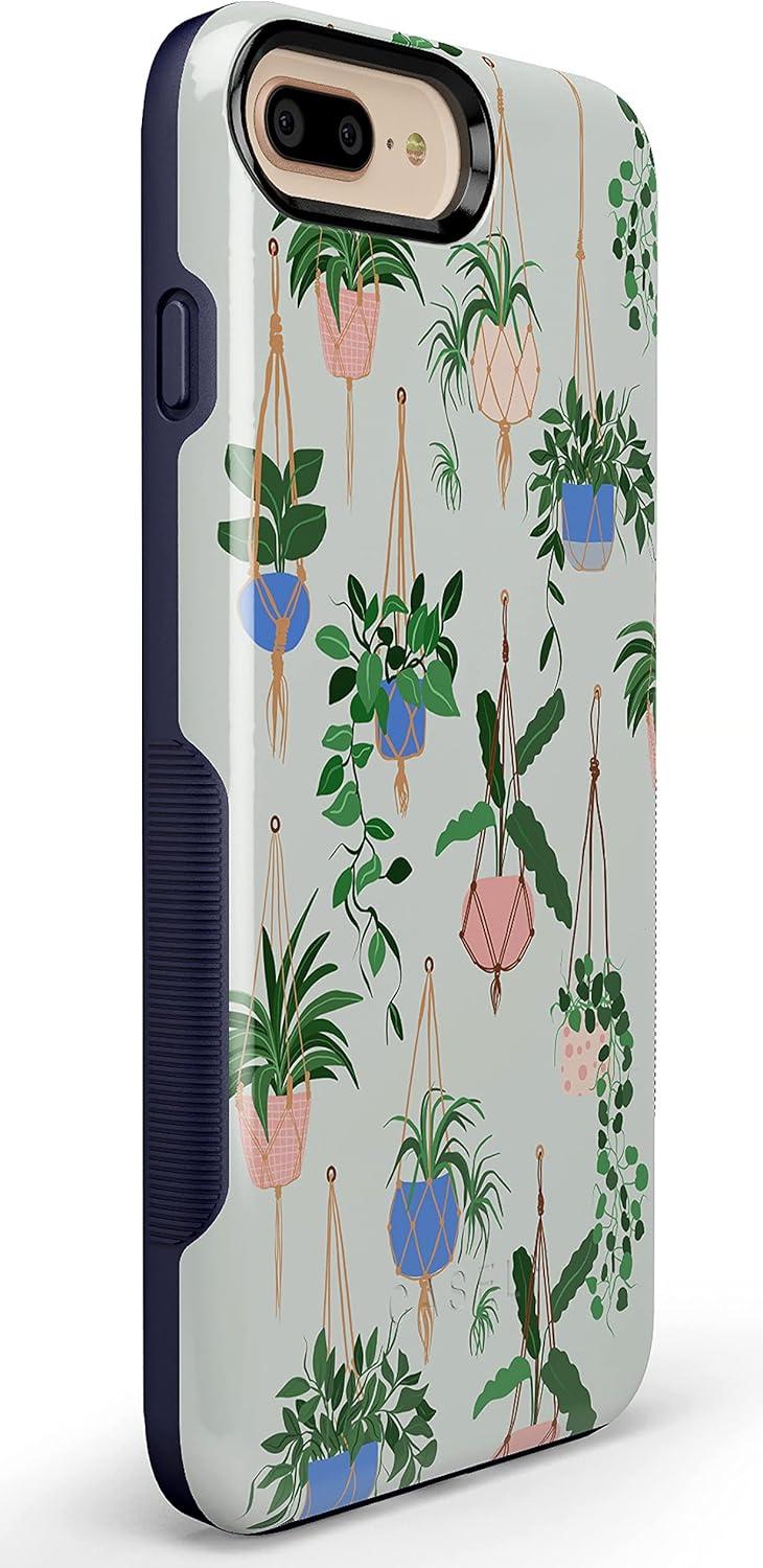 imageCasely iPhone 678 Plus Case Light Blue Skies Marble Clouds Bold Protective DesignHanging Around Potted Plants Floral