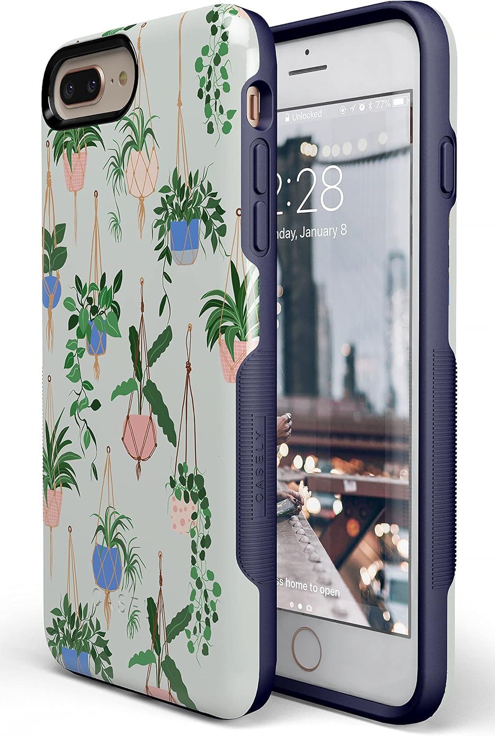 imageCasely iPhone 678 Plus Case Light Blue Skies Marble Clouds Bold Protective DesignHanging Around Potted Plants Floral
