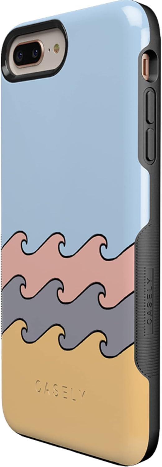 imageCasely iPhone 678 Plus Case Light Blue Skies Marble Clouds Bold Protective DesignHigh Tide Layered Ocean Waves