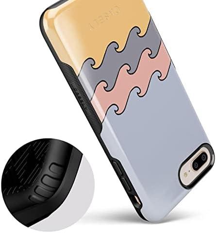 imageCasely iPhone 678 Plus Case Light Blue Skies Marble Clouds Bold Protective DesignHigh Tide Layered Ocean Waves