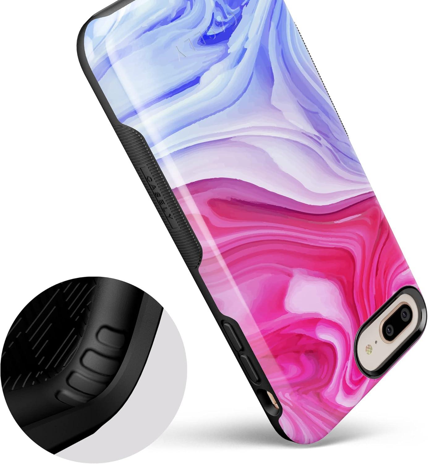 imageCasely iPhone 678 Plus Case Light Blue Skies Marble Clouds Bold Protective DesignLand Sea Marble Swirl
