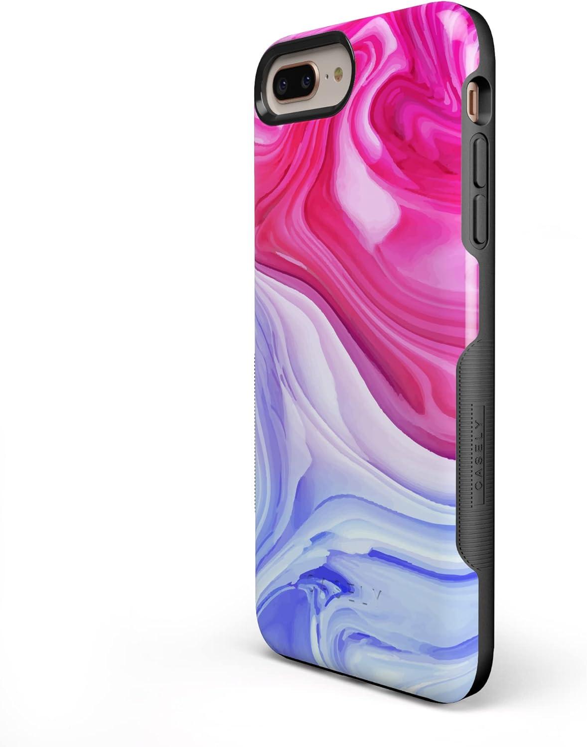imageCasely iPhone 678 Plus Case Light Blue Skies Marble Clouds Bold Protective DesignLand Sea Marble Swirl