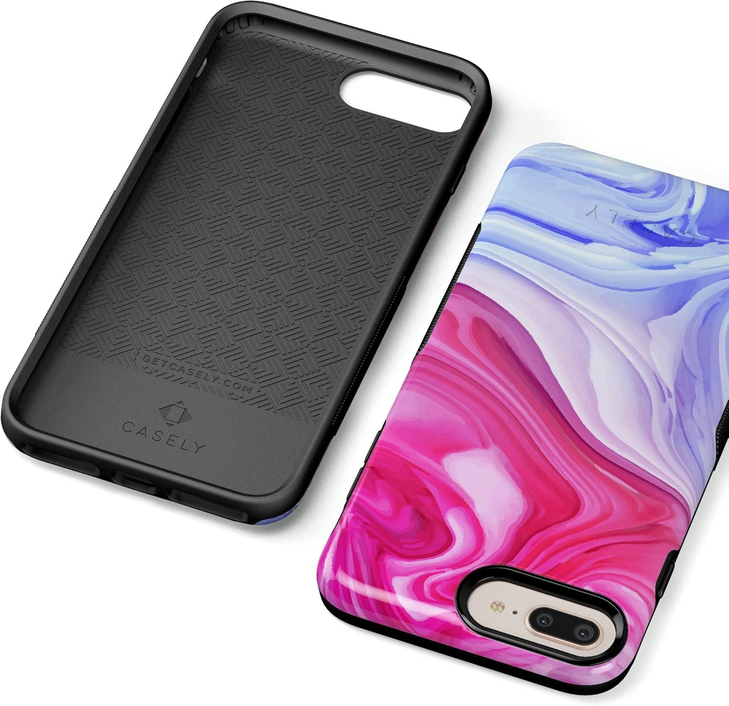 imageCasely iPhone 678 Plus Case Light Blue Skies Marble Clouds Bold Protective DesignLand Sea Marble Swirl