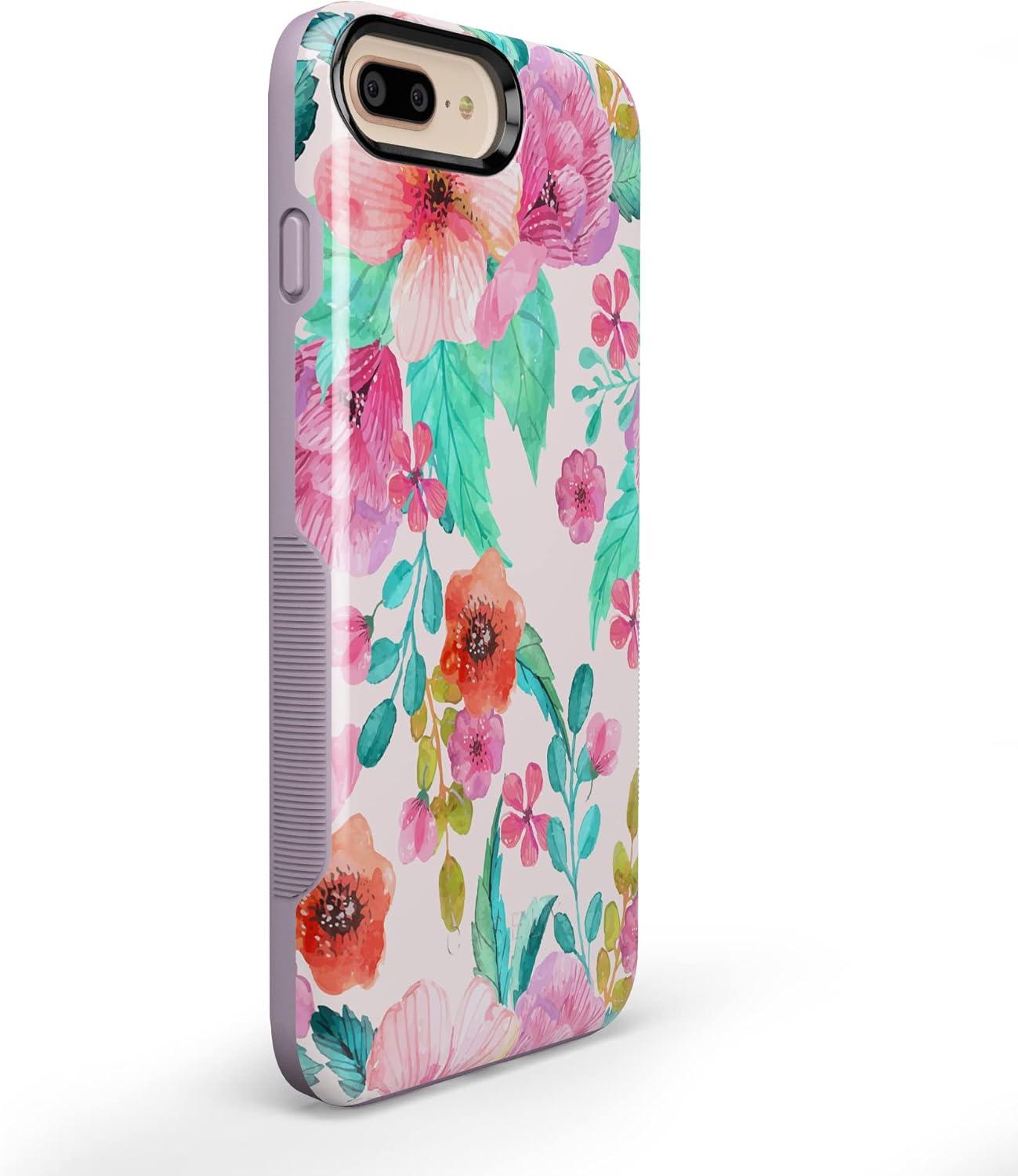 imageCasely iPhone 678 Plus Case Light Blue Skies Marble Clouds Bold Protective DesignOut And About Light Pink Floral