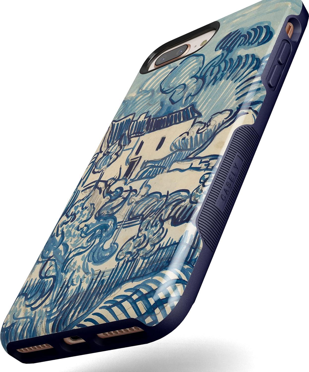 imageCasely iPhone 678 Plus Case Light Blue Skies Marble Clouds Bold Protective DesignVan Gogh Landscape With Houses