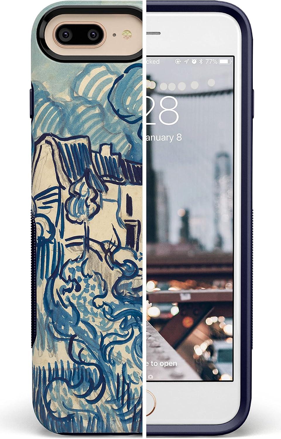 imageCasely iPhone 678 Plus Case Light Blue Skies Marble Clouds Bold Protective DesignVan Gogh Landscape With Houses
