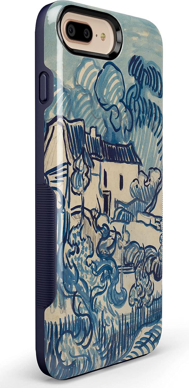 imageCasely iPhone 678 Plus Case Light Blue Skies Marble Clouds Bold Protective DesignVan Gogh Landscape With Houses