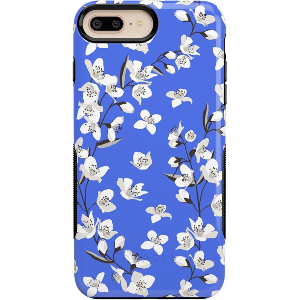 imageCasely iPhone 678 Plus Case  Light Blue Skies  Marble Clouds  Bold Protective DesignBlue Cherry Blossom Floral
