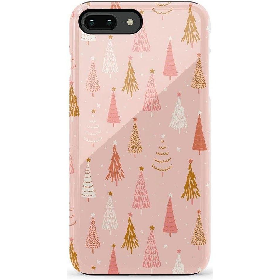 imageCasely iPhone 678 Plus Case Light Blue Skies Marble Clouds Bold Protective DesignBubblegum Forest Christmas Tree