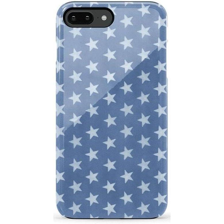 imageCasely iPhone 678 Plus Case Light Blue Skies Marble Clouds Bold Protective DesignCoastal Blues Denim Stars