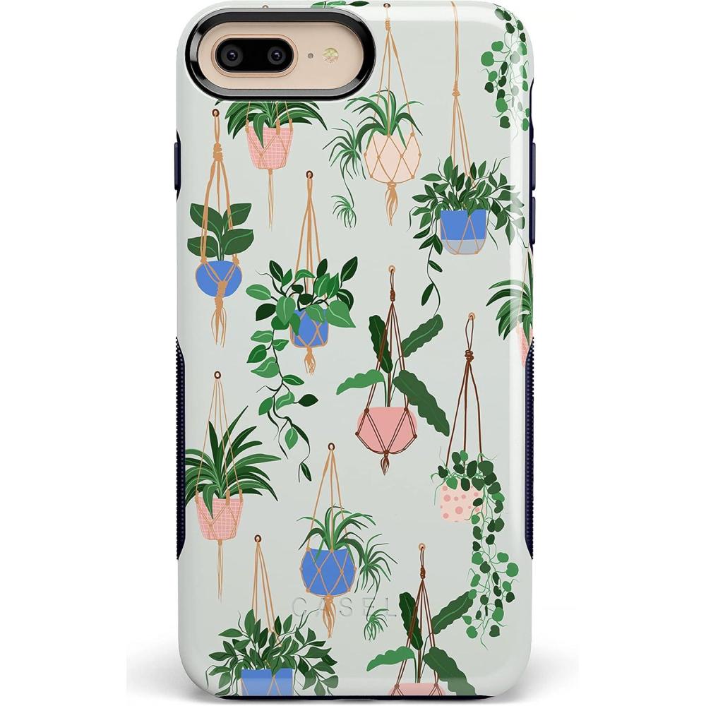 imageCasely iPhone 678 Plus Case  Light Blue Skies  Marble Clouds  Bold Protective DesignHanging Around  Potted Plants Floral