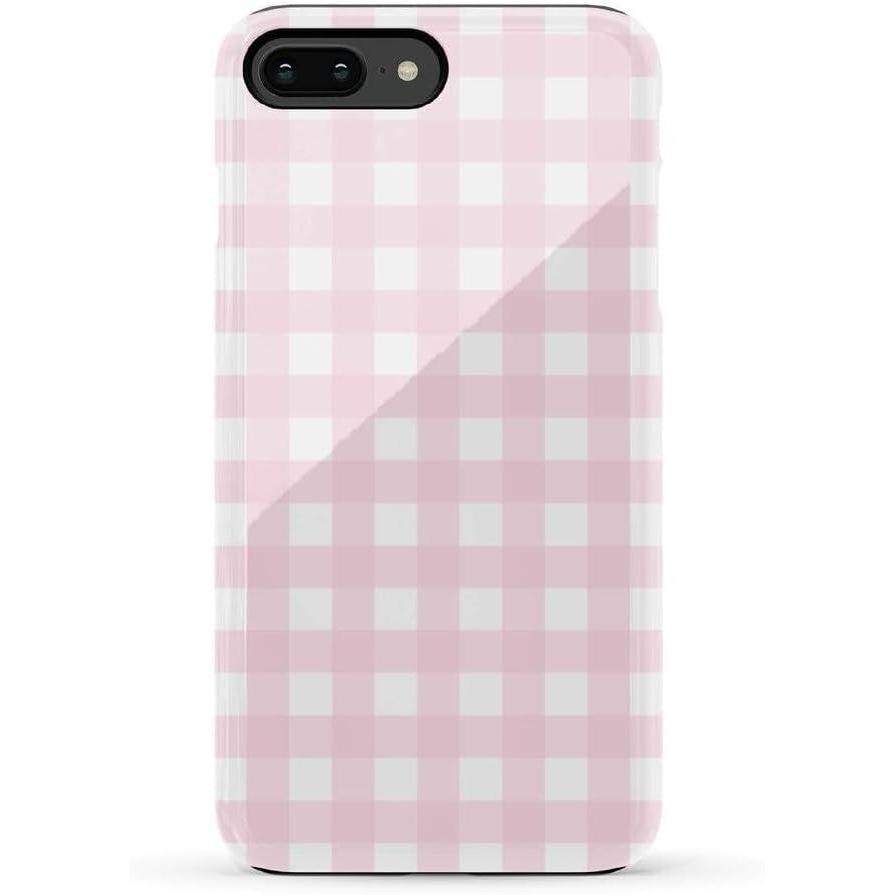 imageCasely iPhone 678 Plus Case Light Blue Skies Marble Clouds Bold Protective DesignPink Plaid Sunday Best