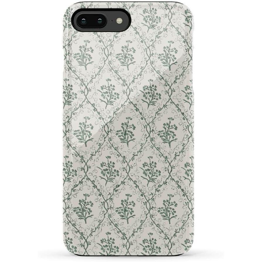 imageCasely iPhone 678 Plus Case  Light Blue Skies  Marble Clouds  Bold Protective DesignSage Tapestry  Floral Vines