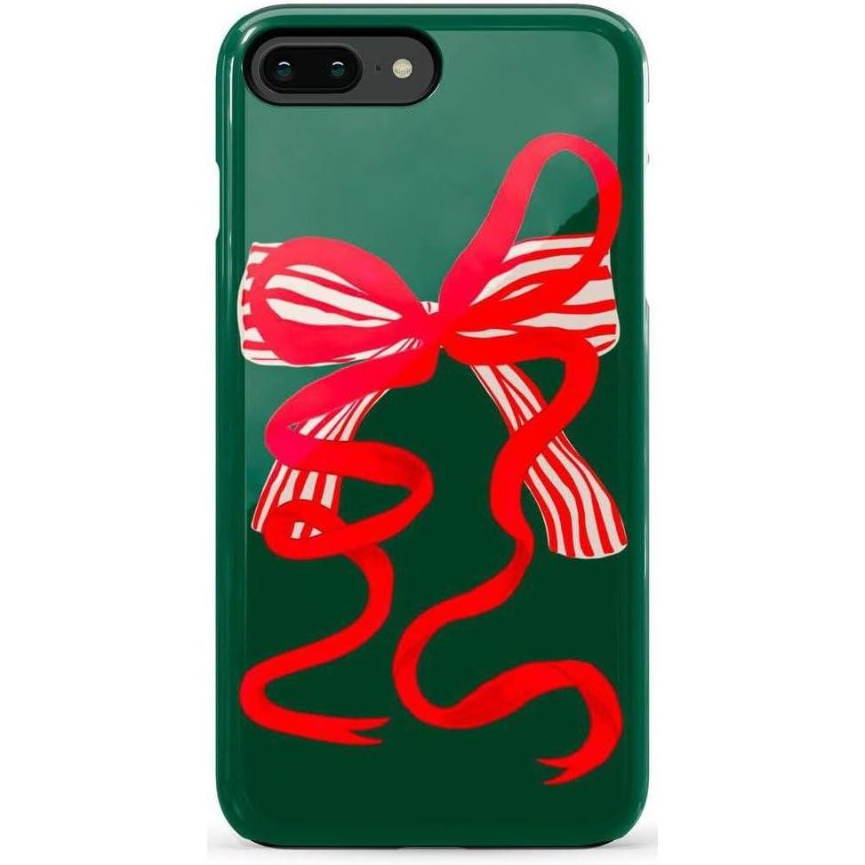 imageCasely iPhone 678 Plus Case Light Blue Skies Marble Clouds Bold Protective DesignSantas Favorite Holiday Bow