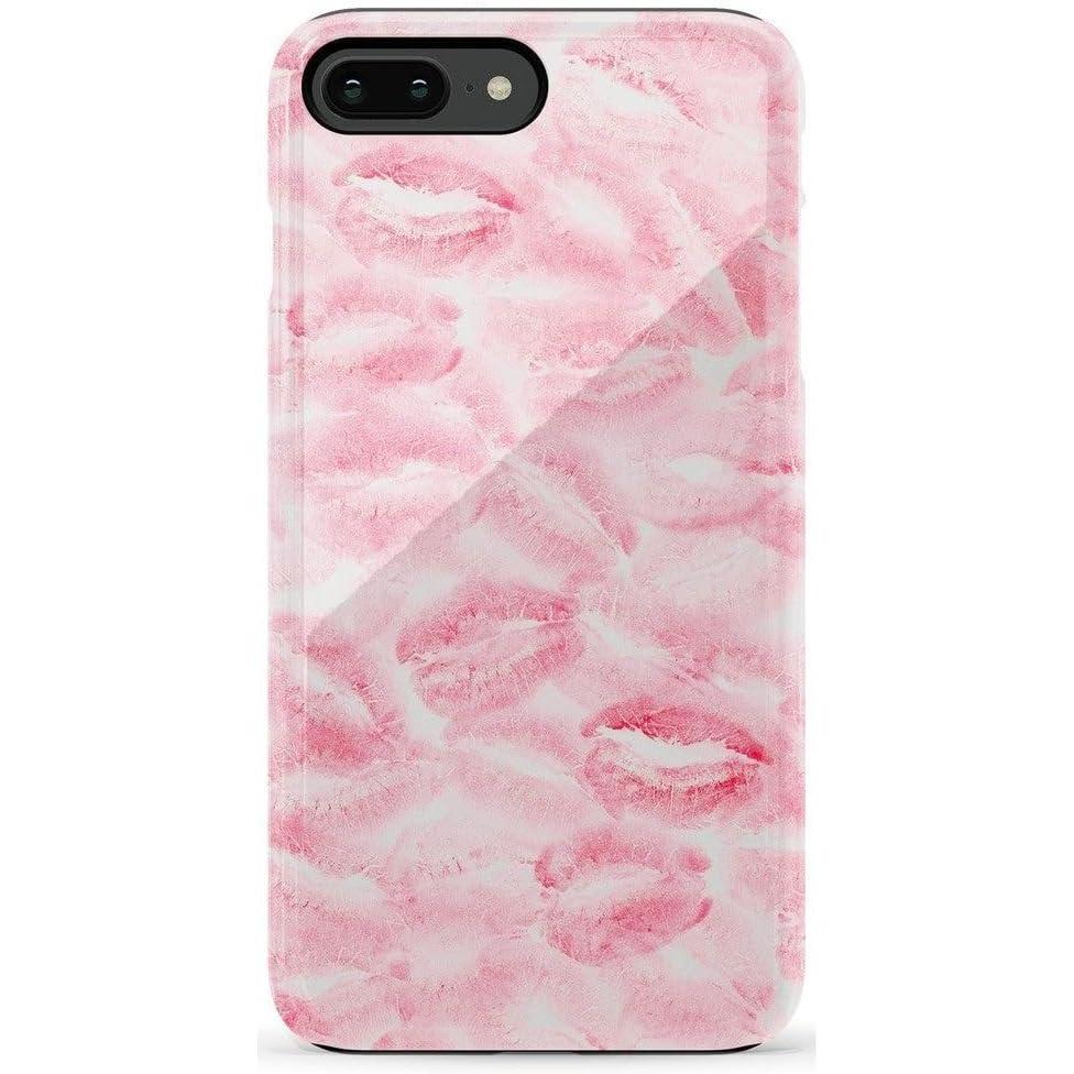 imageCasely iPhone 678 Plus Case  Light Blue Skies  Marble Clouds  Bold Protective DesignSealed with a Kiss  Pink Lipstick