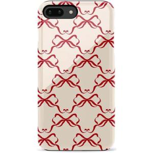 Casely iPhone 6/7/8 Plus Case | Light Blue Skies | Marble Clouds | Bold Protective Design(All Wrapped Up | Vintage Bows)