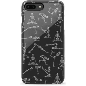 Casely iPhone 6/7/8 Plus Case | Light Blue Skies | Marble Clouds | Bold Protective Design(Corpse Pose | Skeleton Yoga)