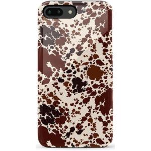 Casely iPhone 6/7/8 Plus Case | Light Blue Skies | Marble Clouds | Bold Protective Design(Cowgirl Envy | Cow Print)