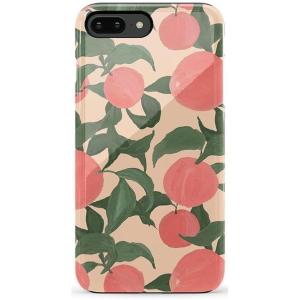 Casely iPhone 6/7/8 Plus Case | Light Blue Skies | Marble Clouds | Bold Protective Design(Feeling Peachy | Blush Vines)