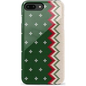 Casely iPhone 6/7/8 Plus Case | Light Blue Skies | Marble Clouds | Bold Protective Design(Grandpa’s Sweater | Holiday Knit)