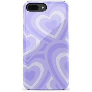 Casely iPhone 6/7/8 Plus Case | Light Blue Skies | Marble Clouds | Bold Protective Design(Love Song | Lavender Heart)