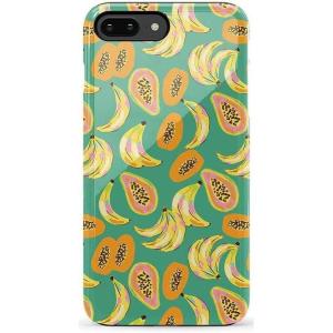 Casely iPhone 6/7/8 Plus Case | Light Blue Skies | Marble Clouds | Bold Protective Design(Papaya Palms | Dippin’ Daisy’s Tropical Vaca)