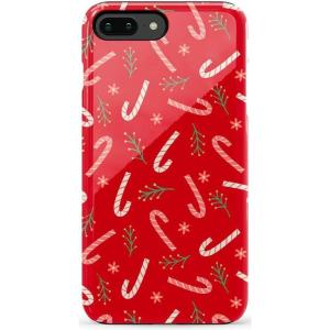 Casely iPhone 6/7/8 Plus Case | Light Blue Skies | Marble Clouds | Bold Protective Design(Peppermint Kiss | Candy Cane)